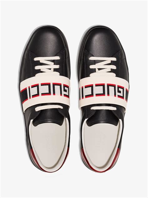 gucci stripe leather sneaker price|black Gucci sneakers men's.